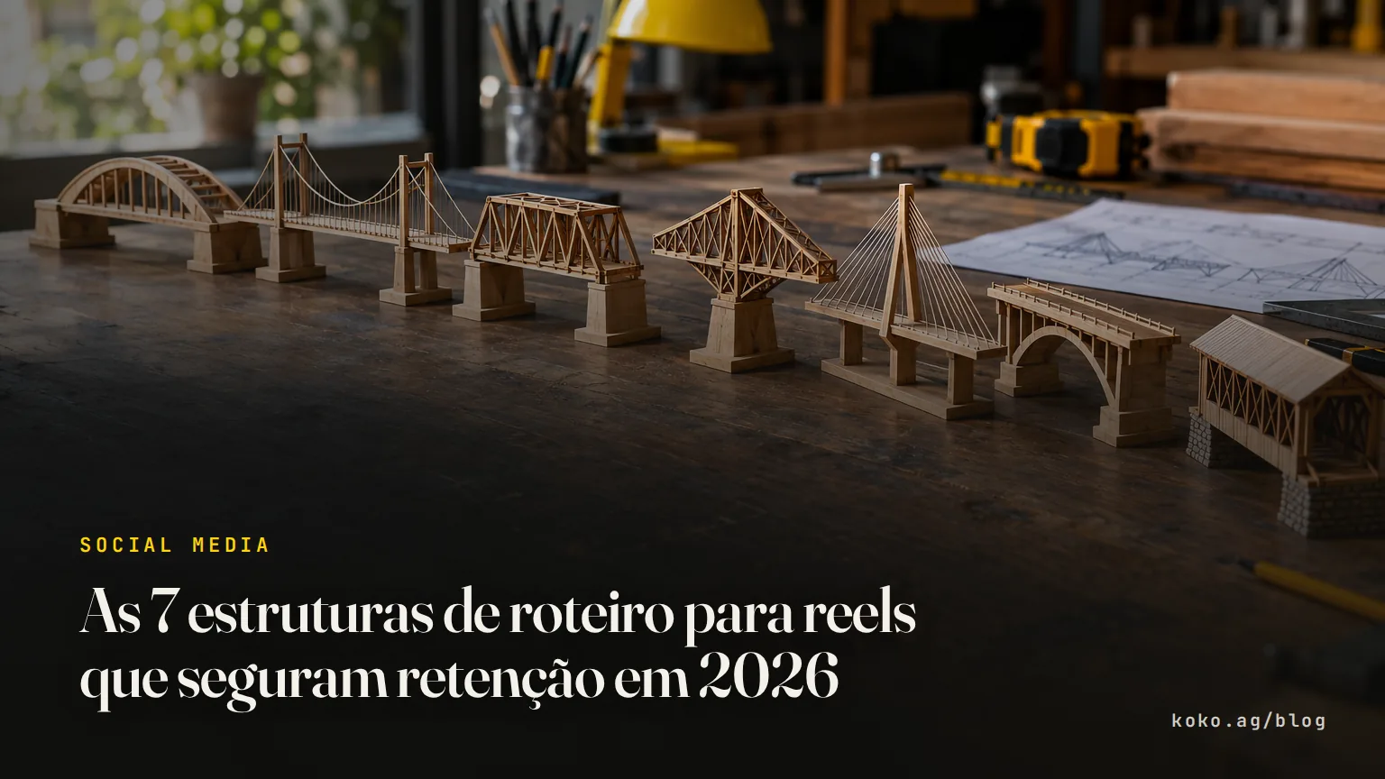 As 7 estruturas de roteiro para reels que seguram retenção em 2026