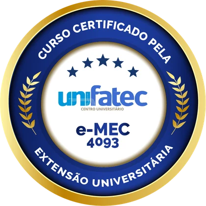Selo: curso certificado pela UNIFATEC — Extensão Universitária, código e-MEC 4093