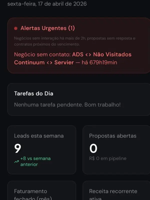 mCRM · aplicativo mobile